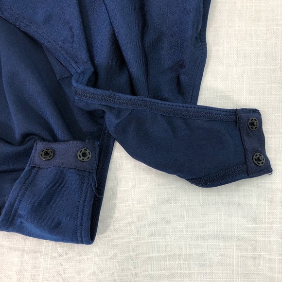 Navy Blue Swimsuit with  Long sleeve mesh coverup. - Picture 8 of 8